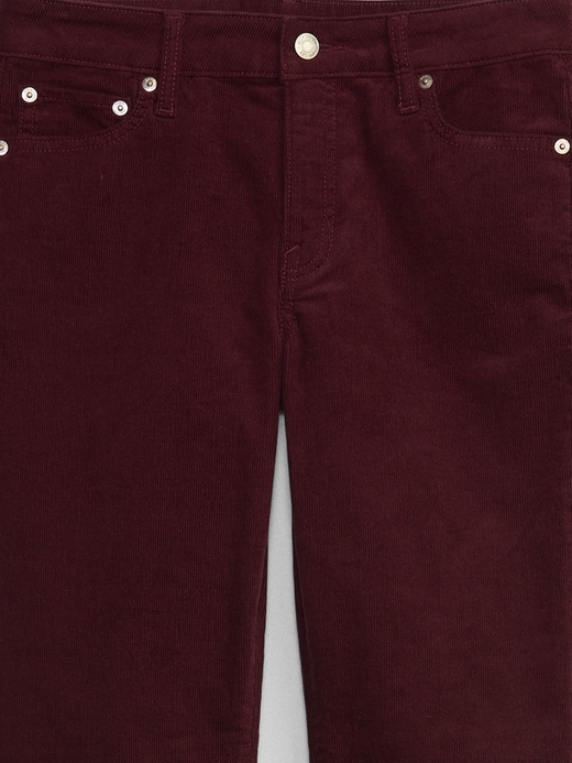 Mid Rise Classic Straight Corduroy Pants with Washwell