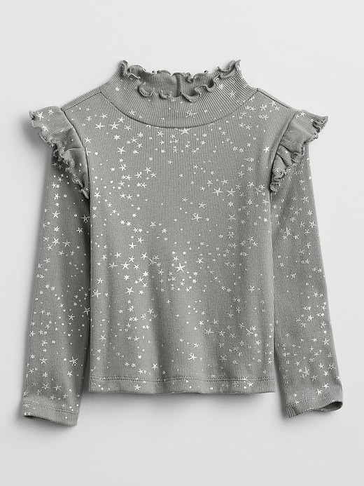 View large product image 1 of 1. babyGap Ribbed Print Mockneck Top