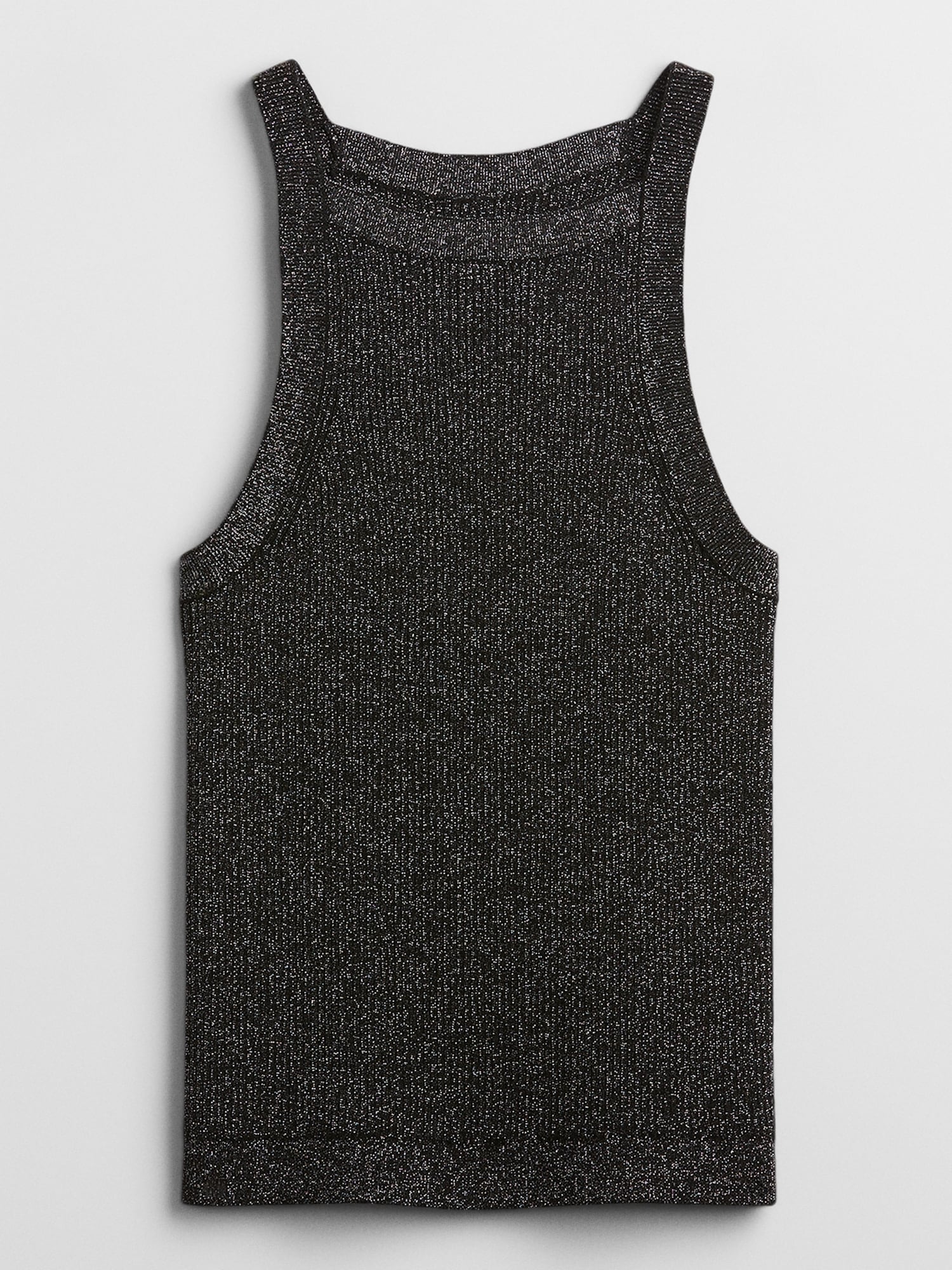 Metallic Ribbed Knit Tank Top