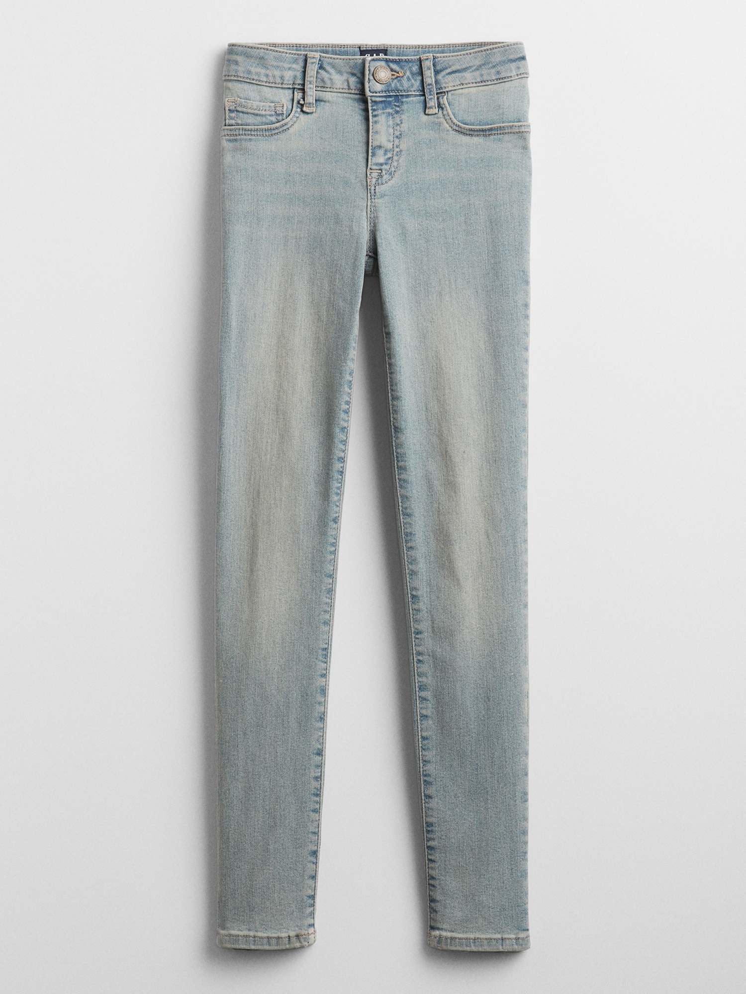 Please Shop Online Slim-fit regular-rise jeans with slant pockets