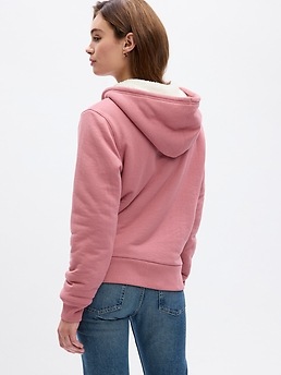 Gap Logo Sherpa Lined Zip Hoodie Gap Factory