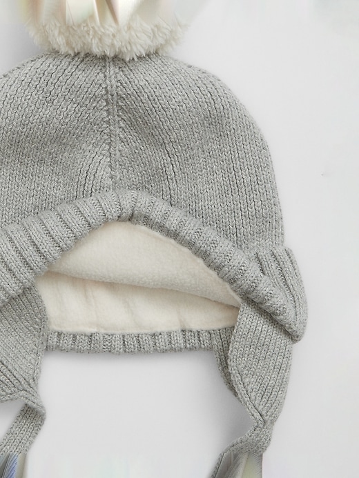 View large product image 2 of 2. Baby Sherpa-Lined Poof Beanie