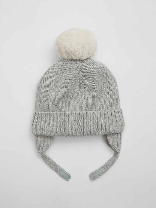 View large product image 1 of 2. Baby Sherpa-Lined Poof Beanie