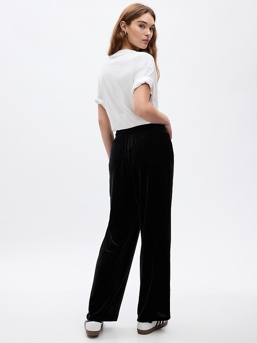 Image number 2 showing, Mid Rise Velour Wide-Leg Pants