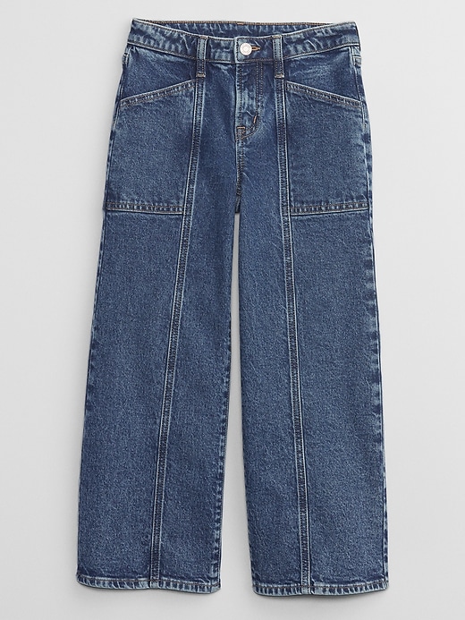 Image number 7 showing, Kids High Rise Distressed Wide-Leg Ankle Jeans