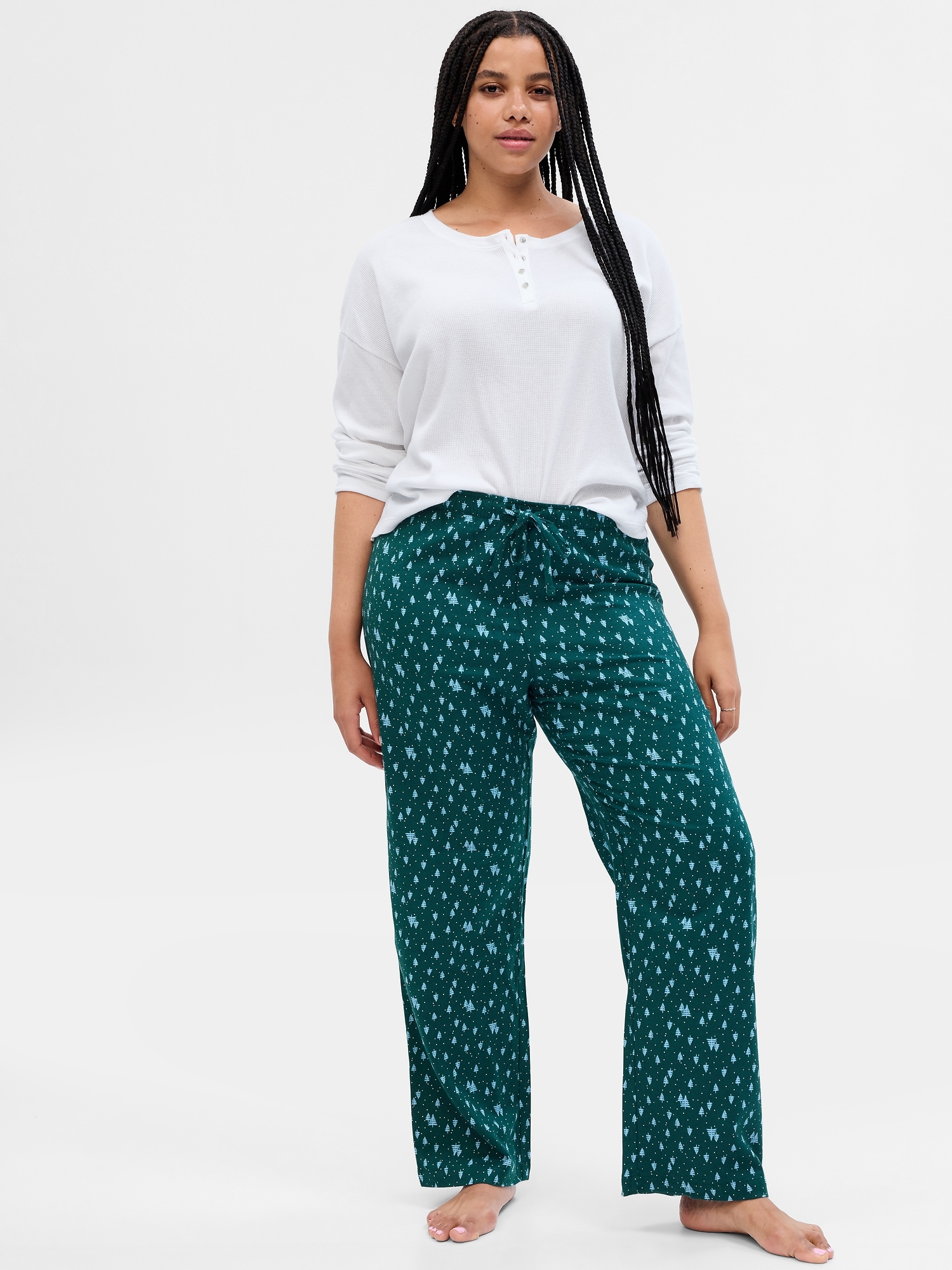 Patterned Flannel Jogger Plus-Size Pajama Pants