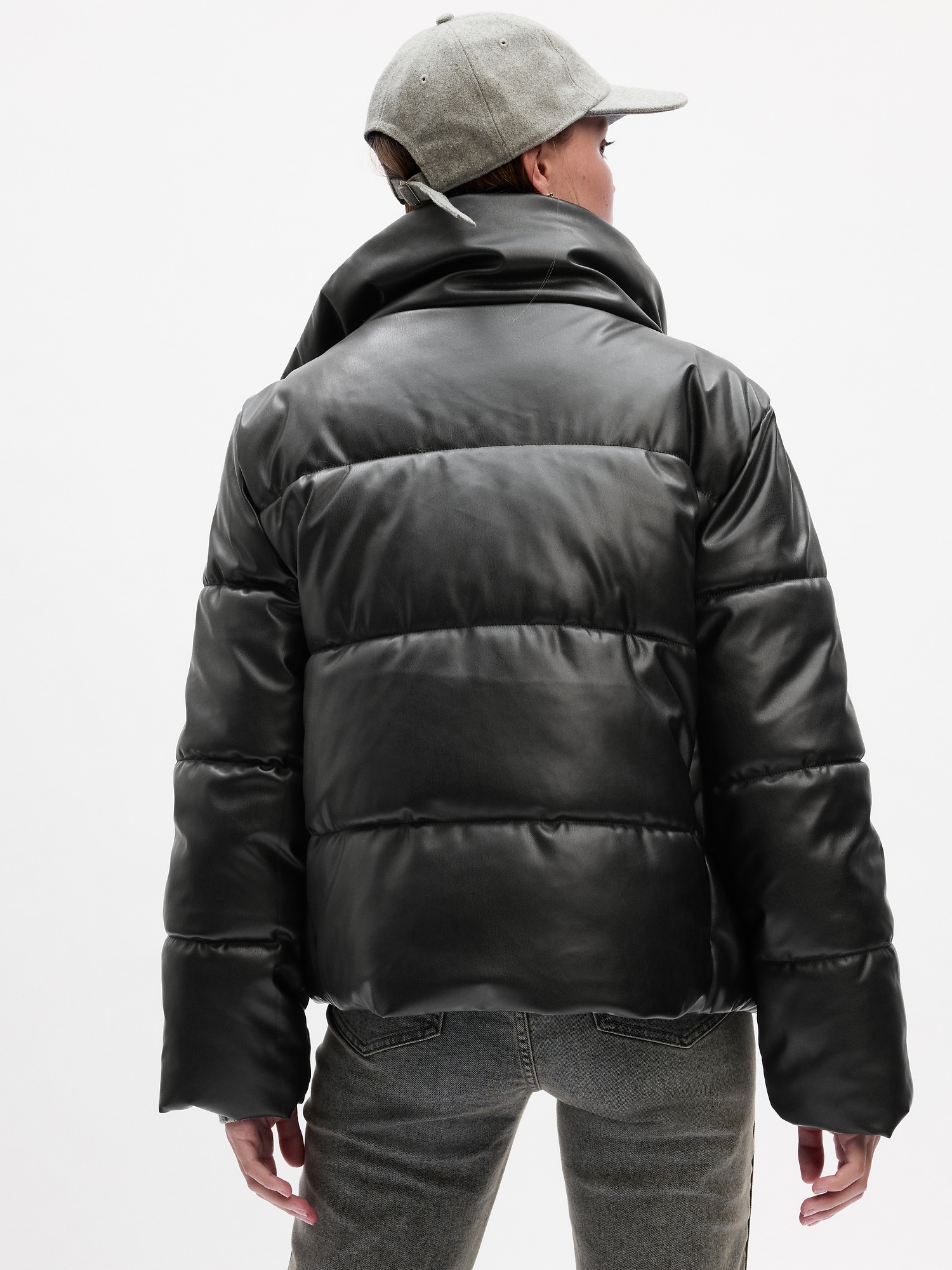 Men's Leather Puffer Jacket - Tasha Tarno