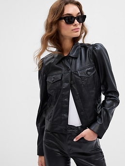 Floral Vegan Leather Jacket - ShopperBoard