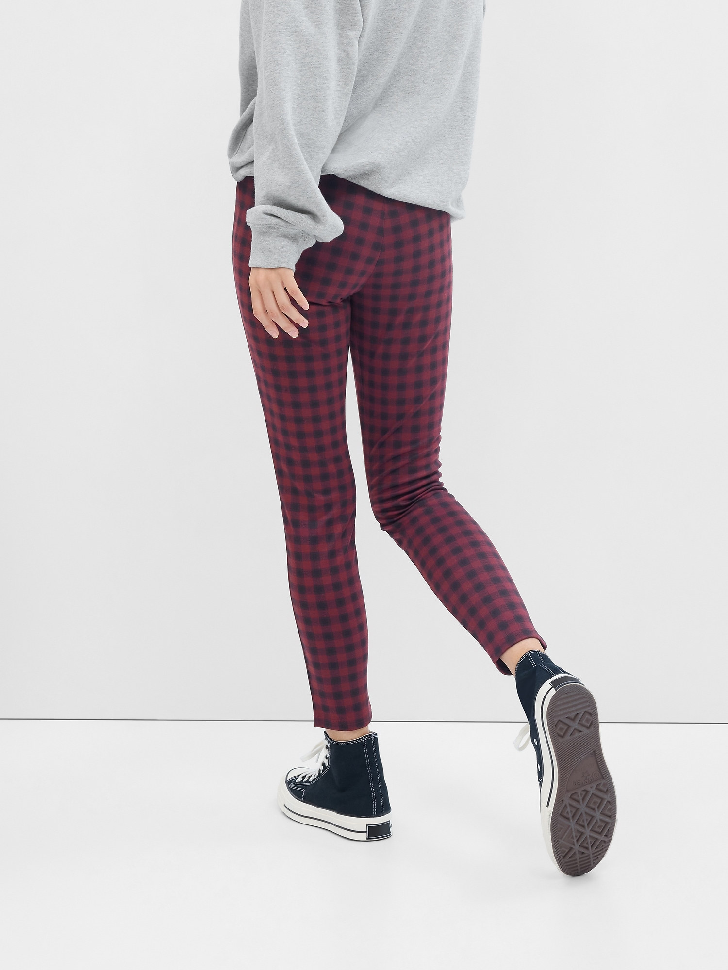 allbrand365 designer INC International Concepts Womens Plaid Ponte-Knit  Leggings