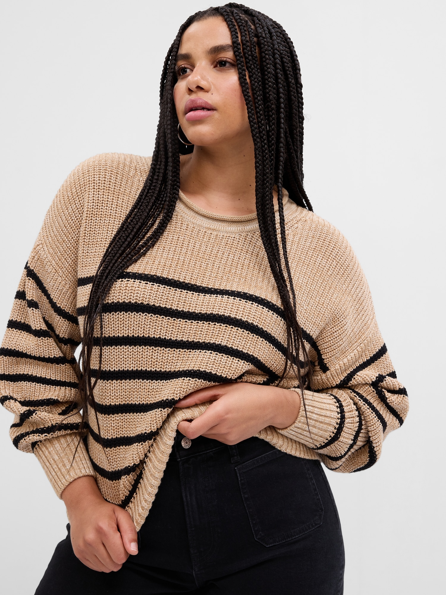 Plus size outlet shaker knit sweater