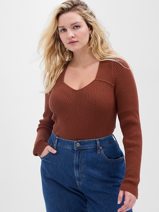 Image number 5 showing, Ribbed Sweetheart Sweater