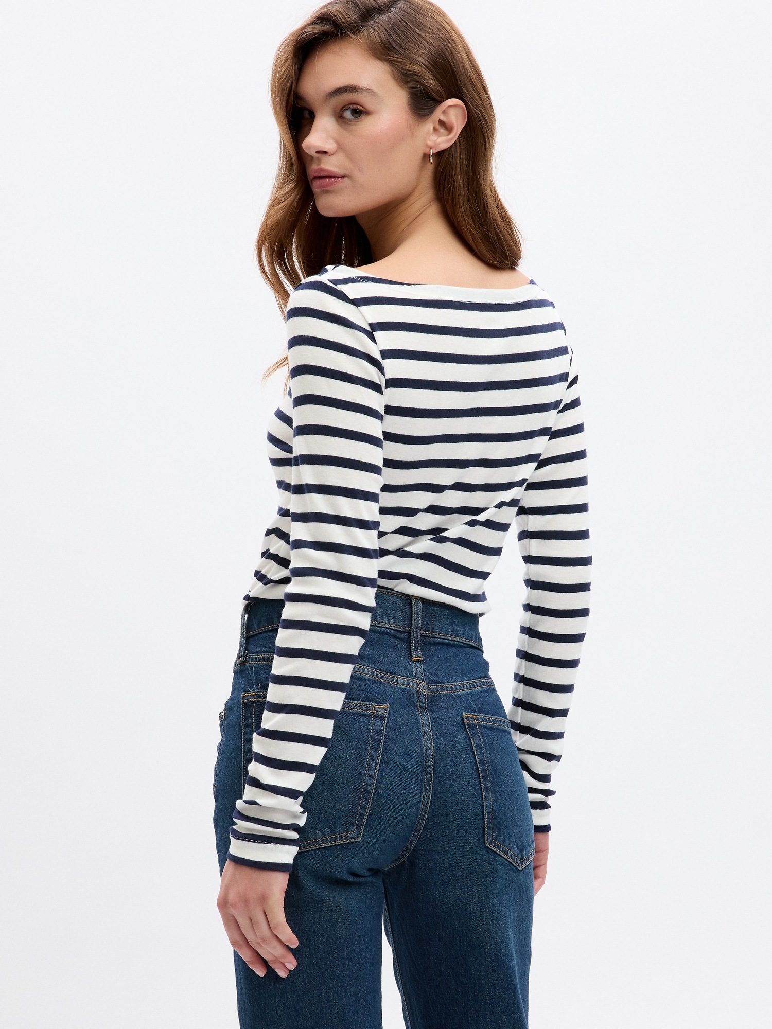 Favorite Stripe Boatneck T Shirt Gap Factory