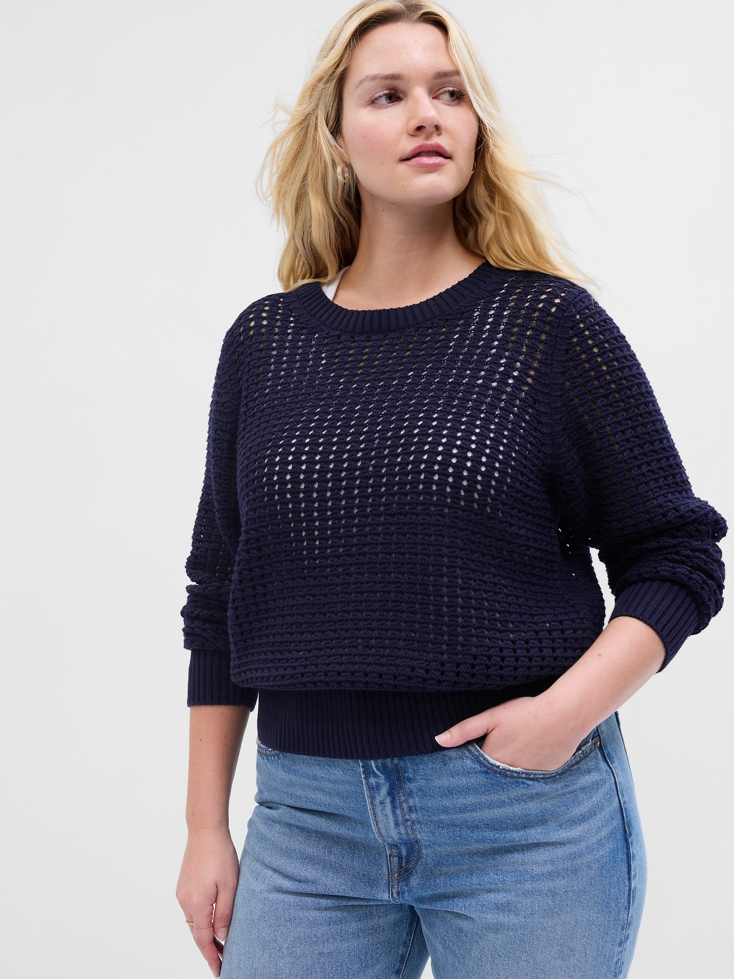 Crochet Crewneck Sweater | Gap Factory