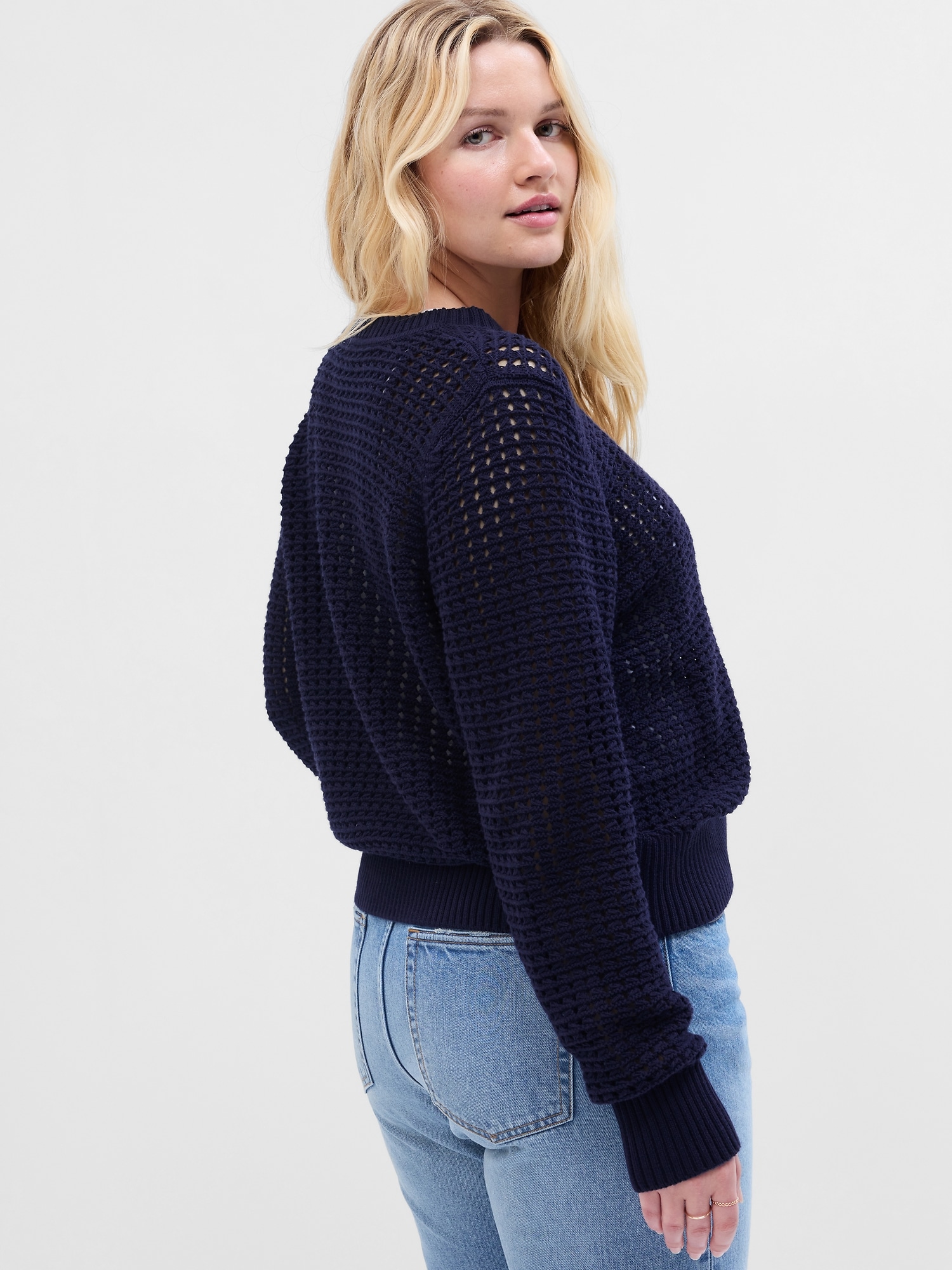 Crochet Crewneck Sweater | Gap Factory