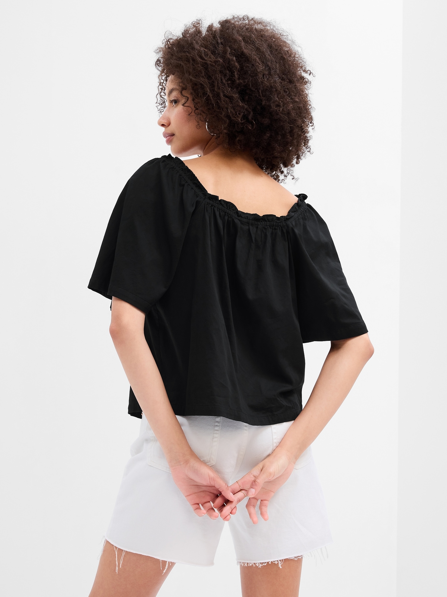 Oversized puff sleeve online shirt