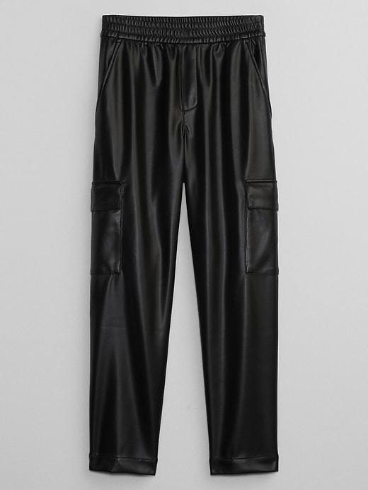 Image number 5 showing, Mid Rise Easy Vegan-Leather Cargo Pants