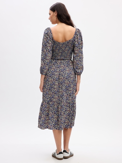 Image number 4 showing, Smocked Scoopneck Midi Dress
