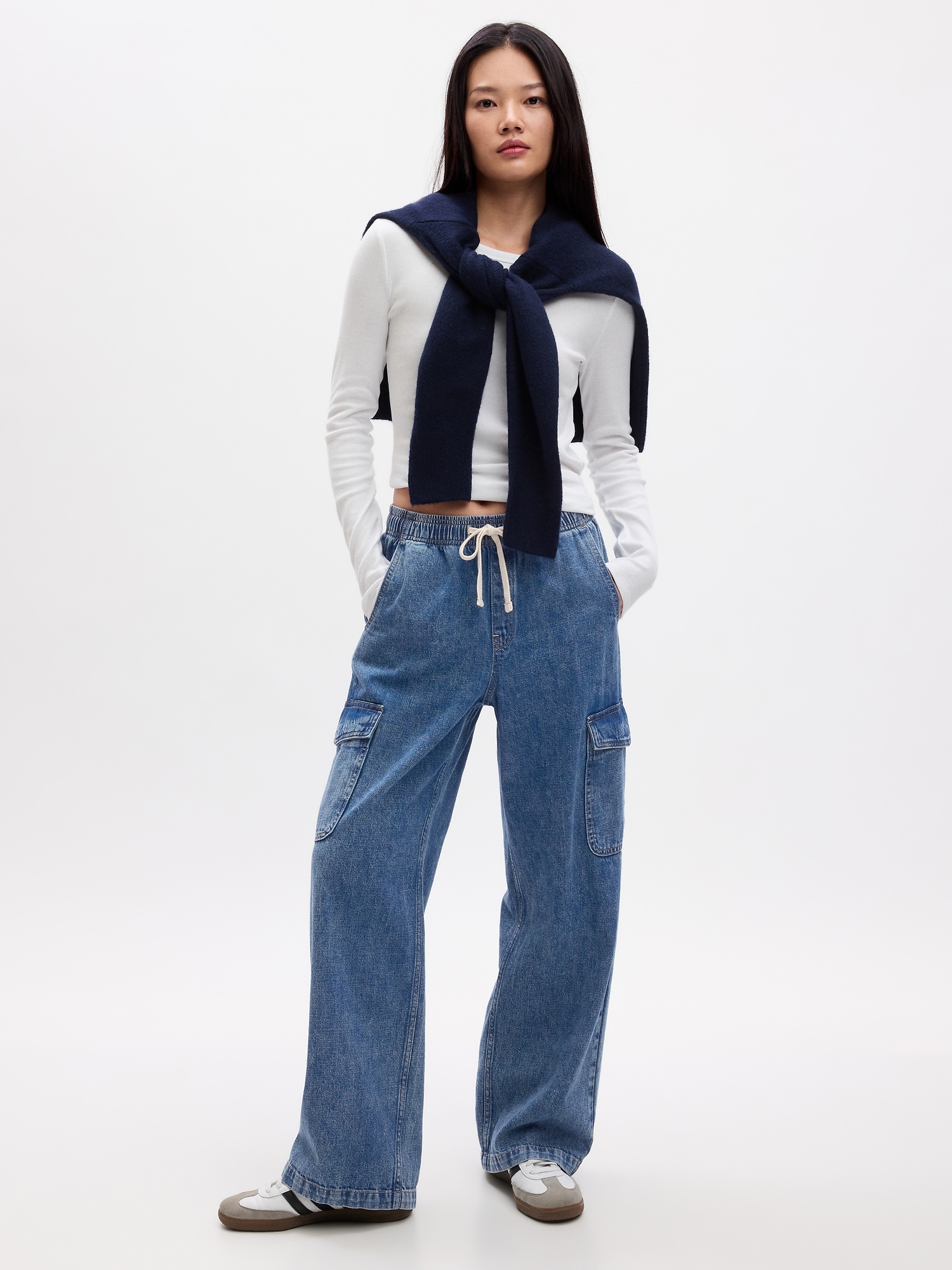 uSecee Jeans for Women Pull On Denim Pants Casual Elastic Waist