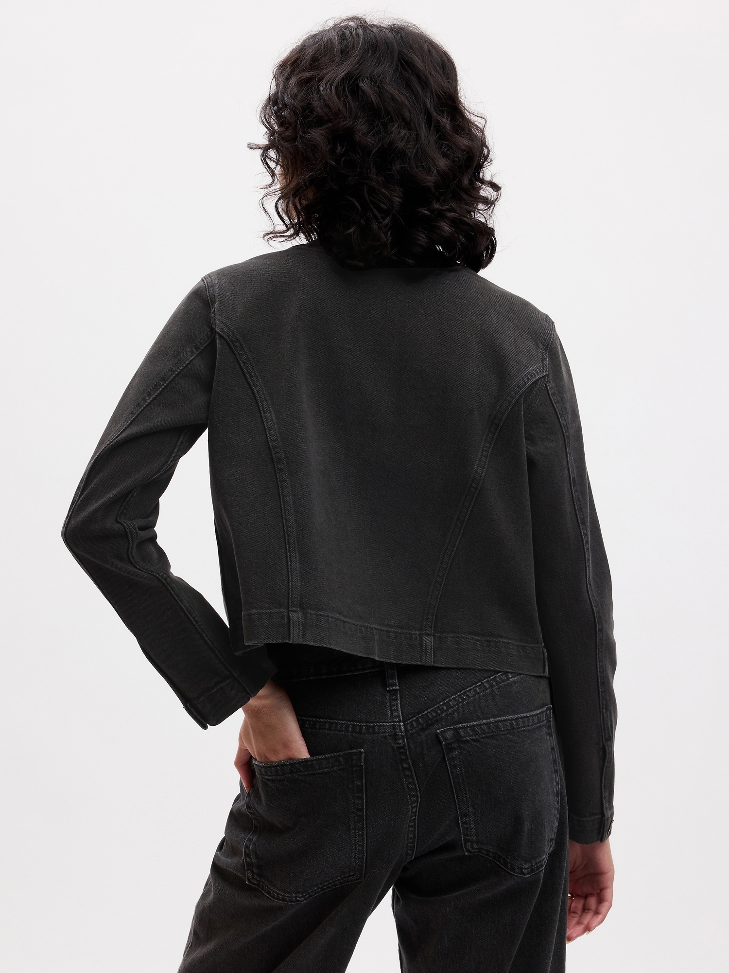 Collarless Denim Jacket | Indigo Collection | M&S