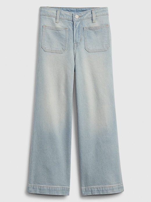 Image number 6 showing, Kids High Rise Distressed Wide-Leg Ankle Jeans