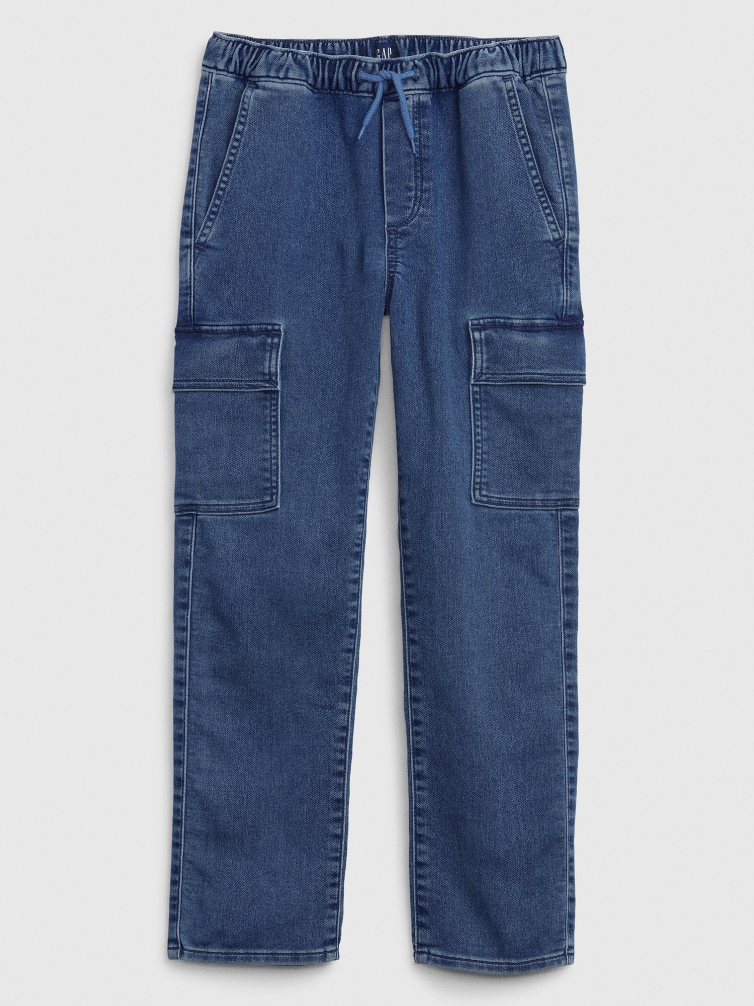 Baggy Fit Cargo Jeans - Denim blue - Kids