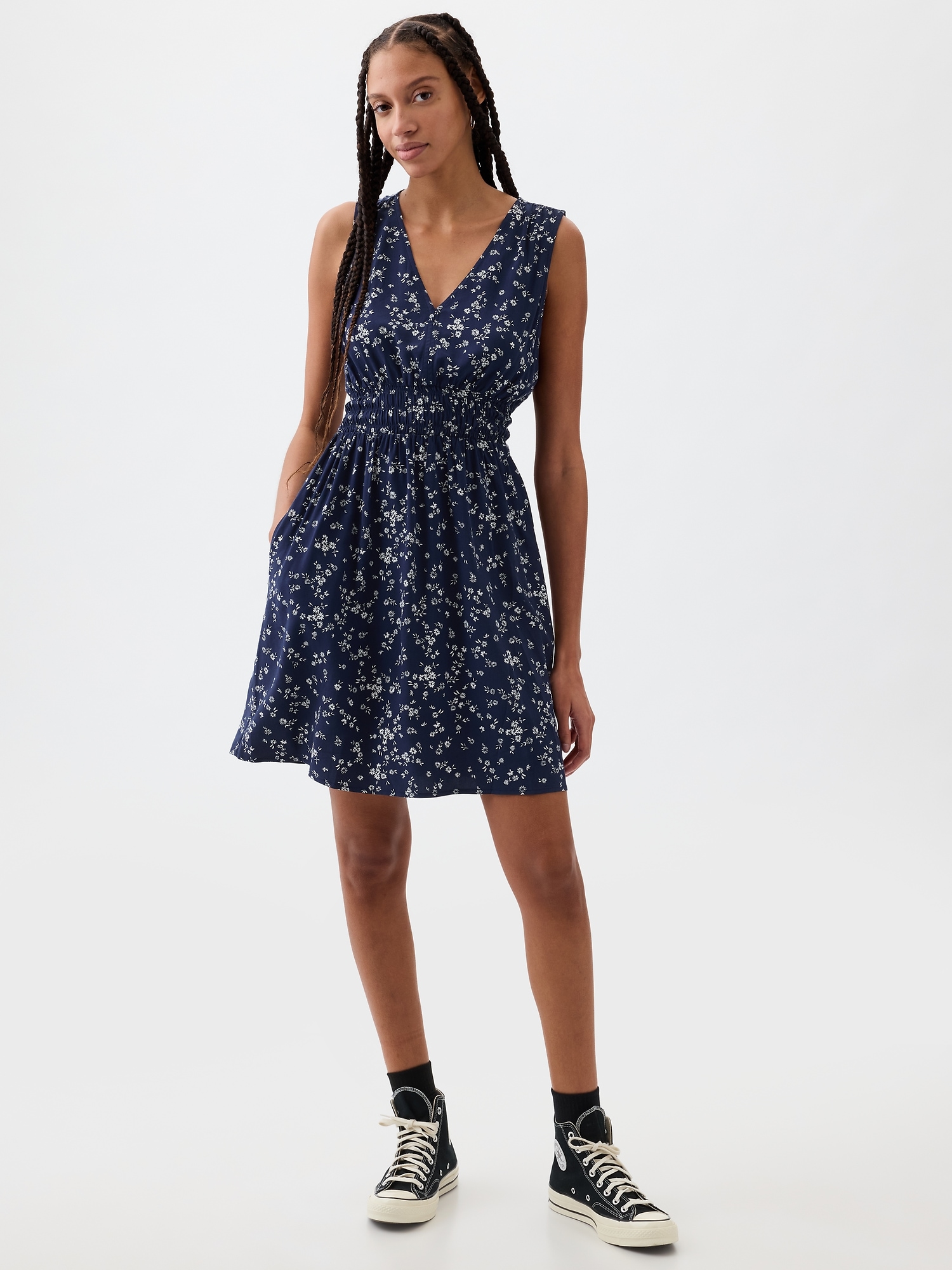 Sleeveless Smocked Mini Dress | Gap Factory