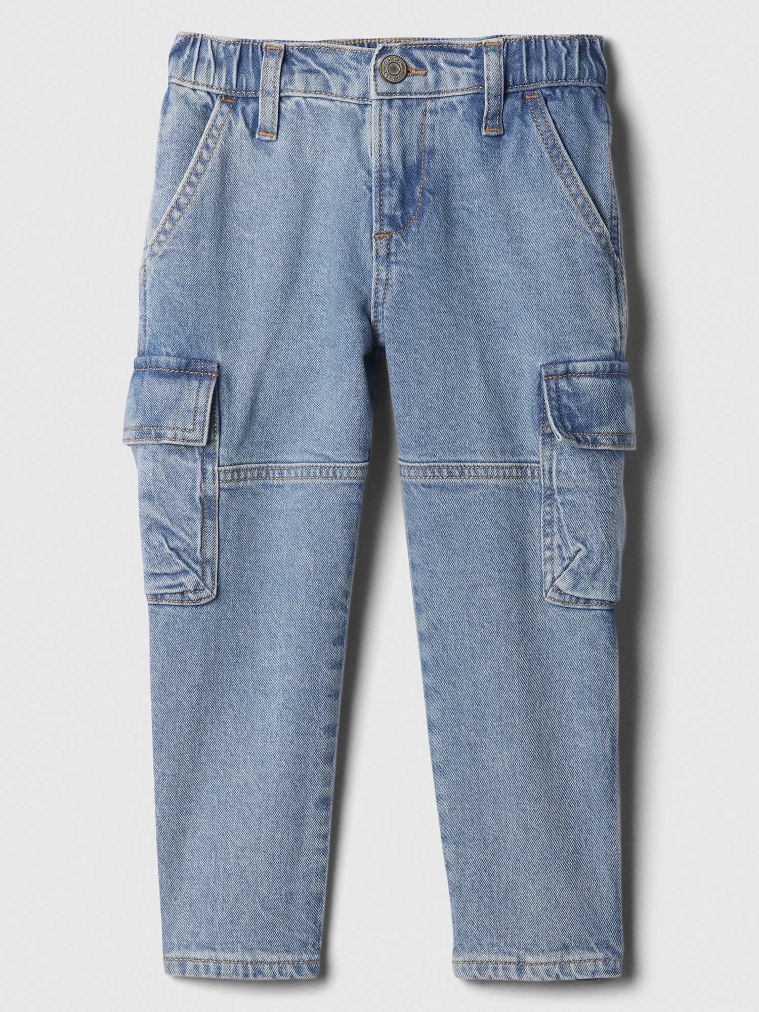 Baggy Fit Cargo Jeans - Denim blue - Kids