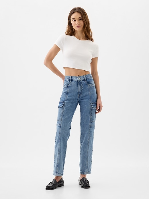 Image number 1 showing, Mid Rise '90s Loose Cargo Jeans