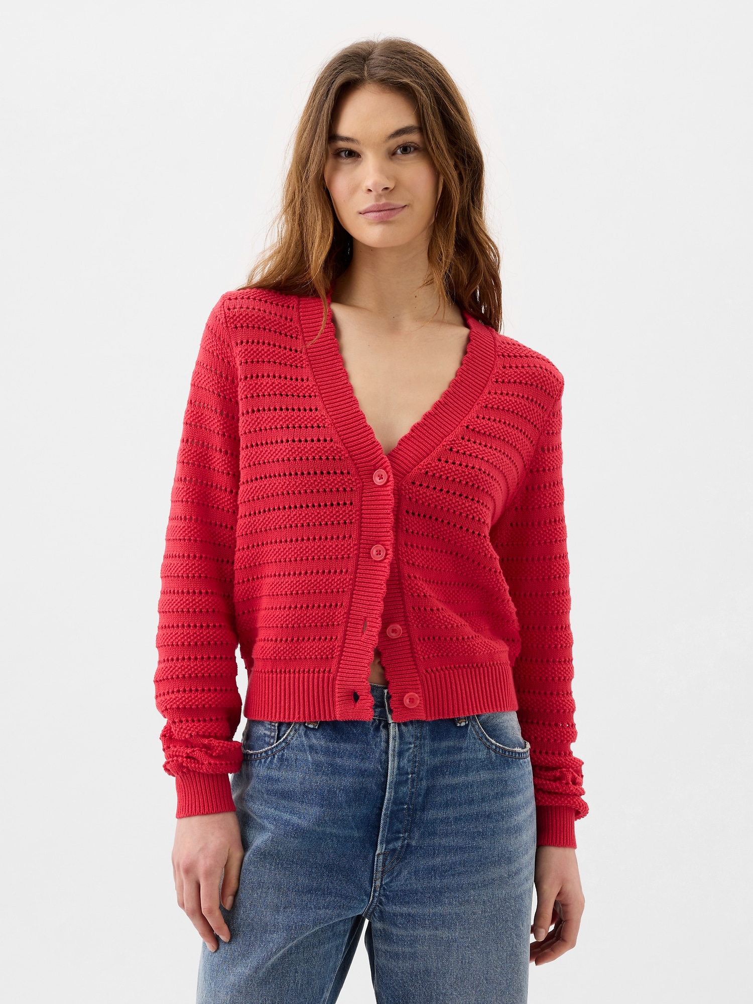 Relaxed Mixed-Stitch Cardigan | Gap Factory