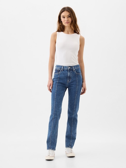Image number 1 showing, High Rise Classic Straight Jeans