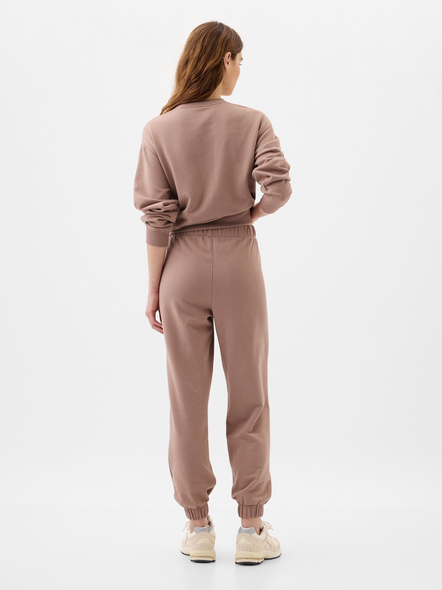 Women's Loose-Fit Marled Fleece Jogger Sweatpants With Zipper Pockets