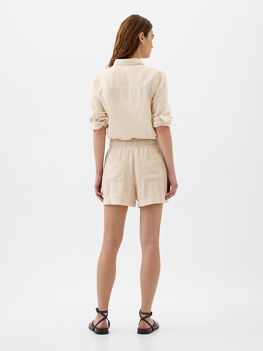 Image number 2 showing, 4" Mid Rise Easy Linen-Blend Pull-On Shorts