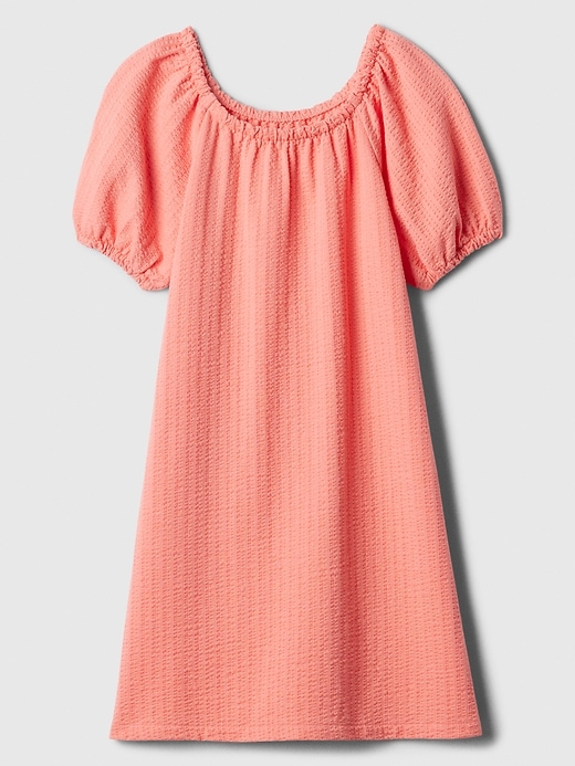 Image number 1 showing, Kids Crinkle Cotton Puff Sleeve Dress