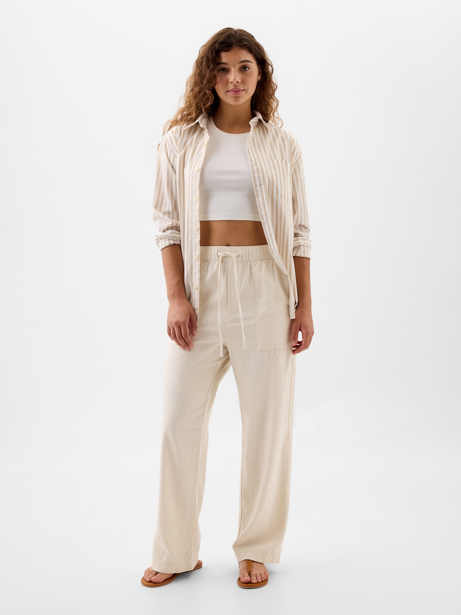 Famulily Women Linen Pants Wide Leg Summer Drawstring High Waist Flowy  Palazzo Solid Casual Beach Trousers with Pockets : : Clothing,  Shoes 