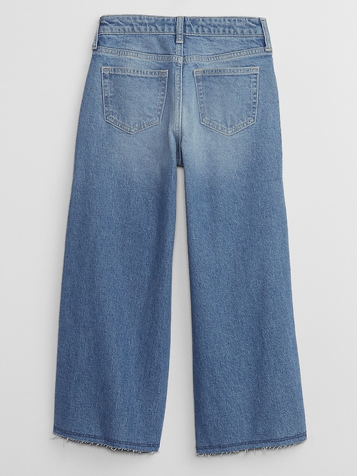 Image number 4 showing, Kids High Rise Distressed Wide-Leg Ankle Jeans