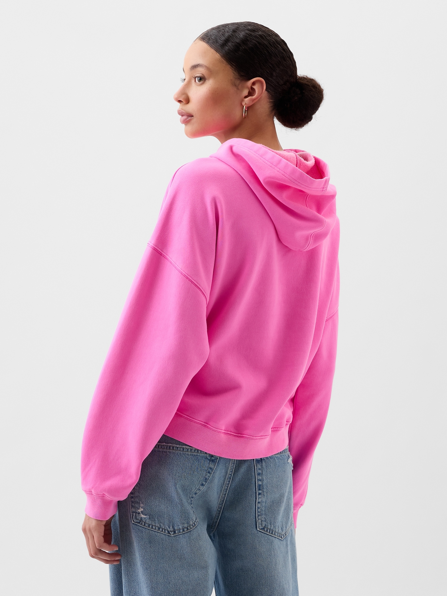 Relaxed Gap Mini-Logo Cropped Hoodie | Gap Factory