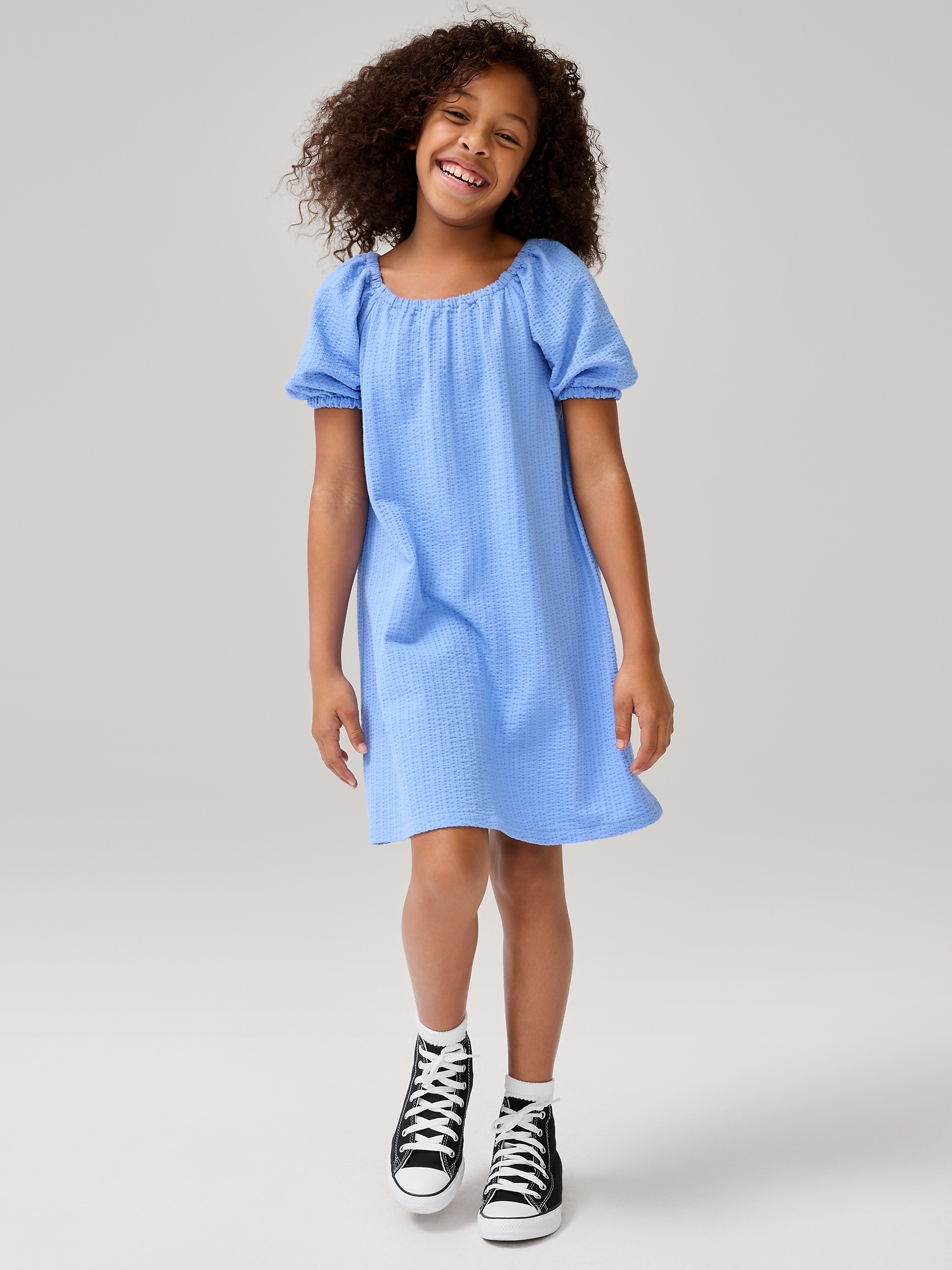 Short Sleeve Crinkle Dress