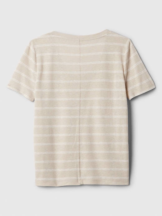 Image number 6 showing, Relaxed Stripe Linen-Blend Scoopneck T-Shirt