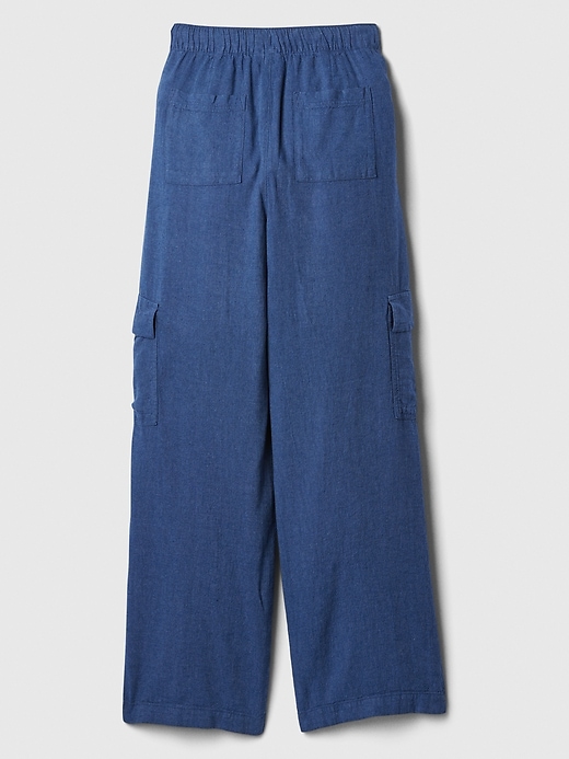 Image number 8 showing, Linen-Blend Wide-Leg Cargo Pull-On Pants