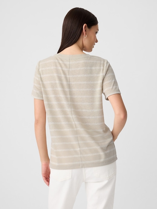 Image number 2 showing, Relaxed Stripe Linen-Blend Scoopneck T-Shirt