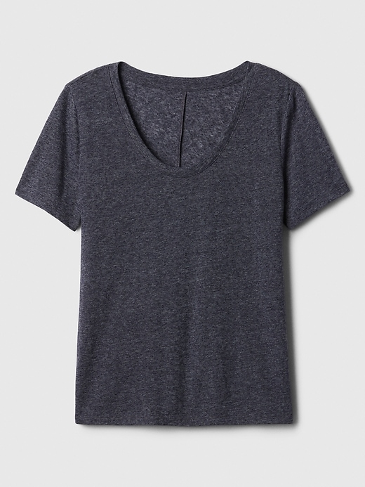 Image number 5 showing, Relaxed Linen-Blend Scoopneck T-Shirt