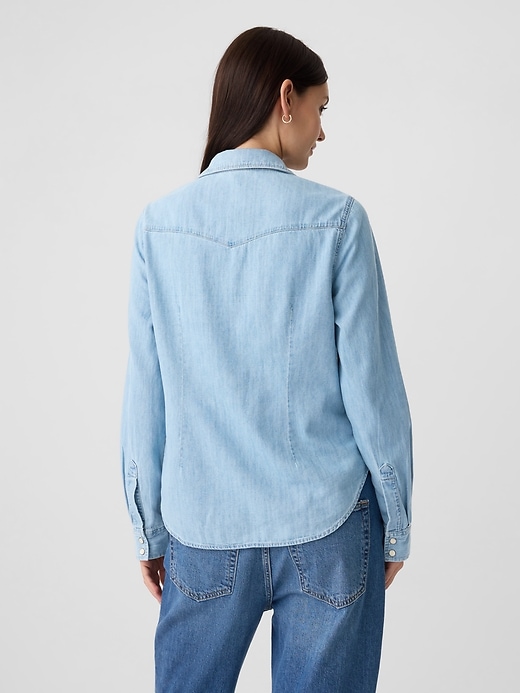 Image number 2 showing, Fitted Denim Western Shirt