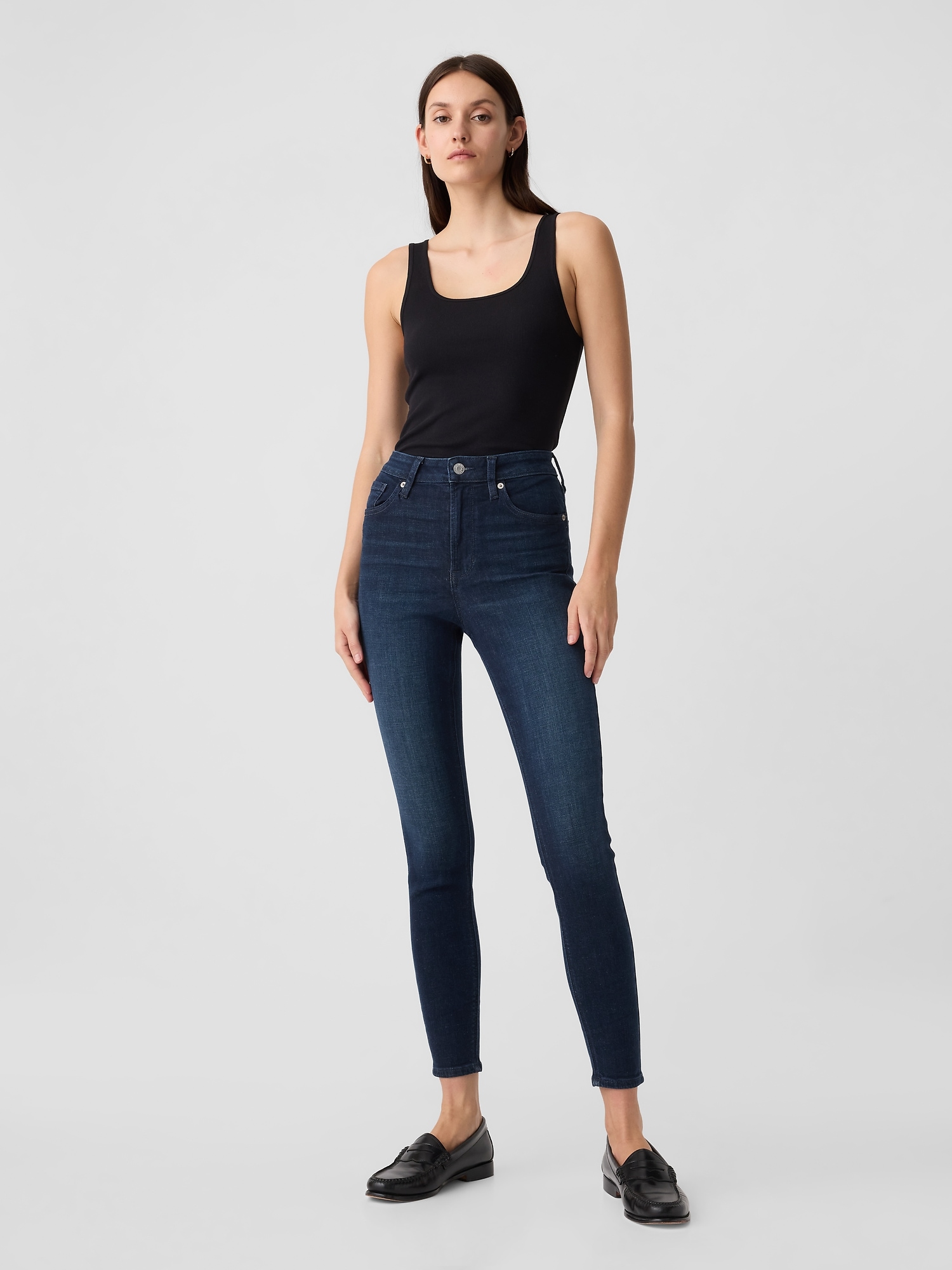 Gap Women's Legging Black Fade Stretch Jeans Distressed Size 14