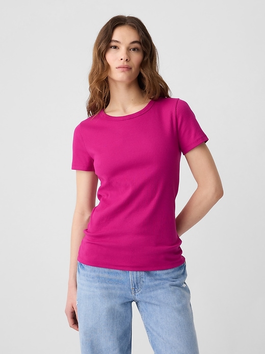 Image number 1 showing, Ribbed Crewneck T-Shirt