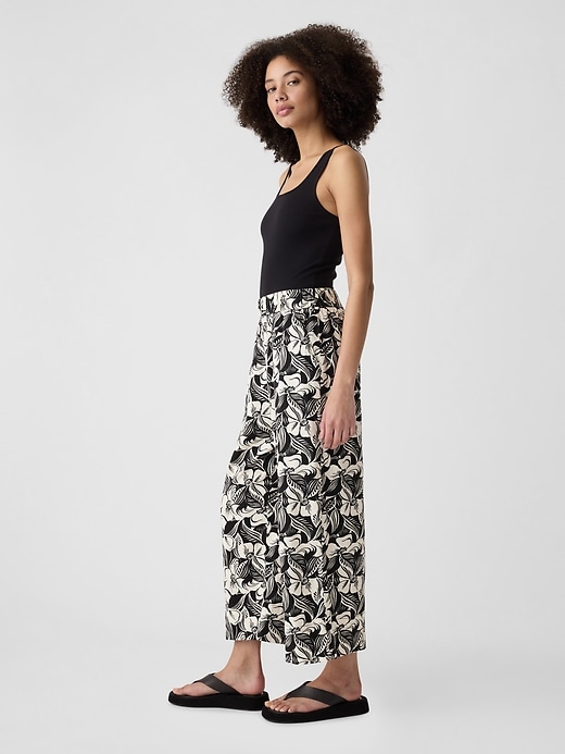 Image number 3 showing, Mid Rise Wide Leg Crop Pull-On Pants