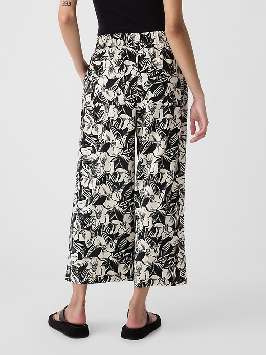 Image number 4 showing, Mid Rise Wide Leg Crop Pull-On Pants