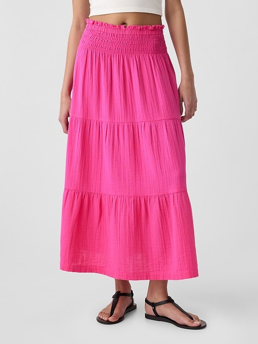 Image number 3 showing, Gauze Smocked Maxi Skirt