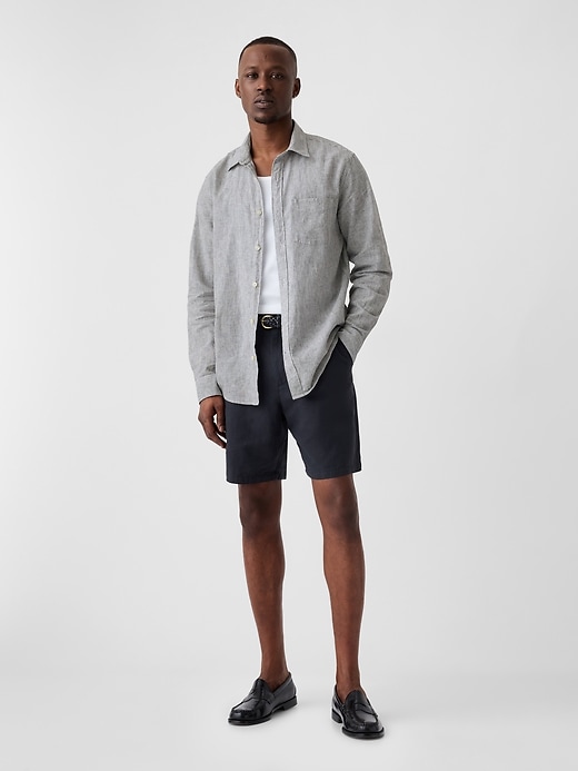 Image number 10 showing, Linen-Blend Shirt in Standard Fit