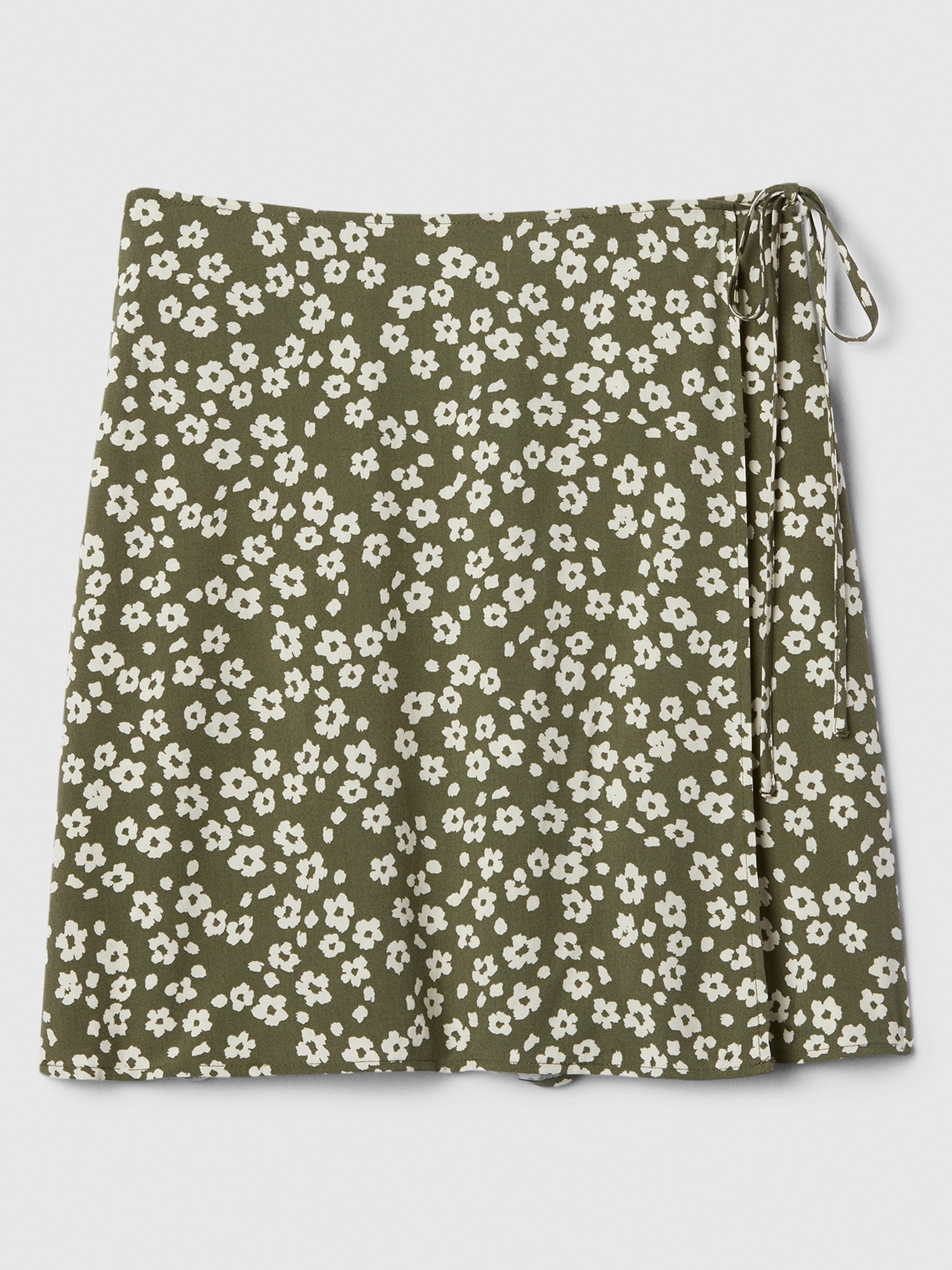 Green floral print withdraw mini skirt best sale