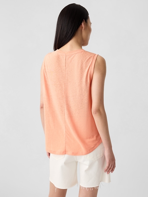 Image number 2 showing, Linen-Blend Tank Top